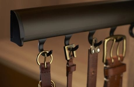 Close Up of Pull Out Belt Rack