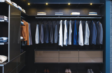 California Closets luxe walk in closet Richmond bronze