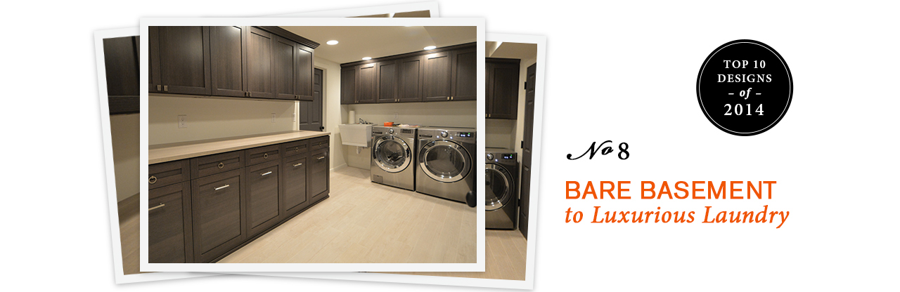 Top Ten Designs of 2014 Number Eight Bare Basement to Luxurious Laundry