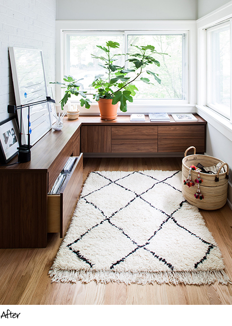 Michelle Adams Designed Office in light brown finish with recessed drawers