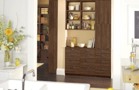 California Closets dining bistro brown drawers
