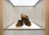 California Closets box glass lighted shelving for shoes