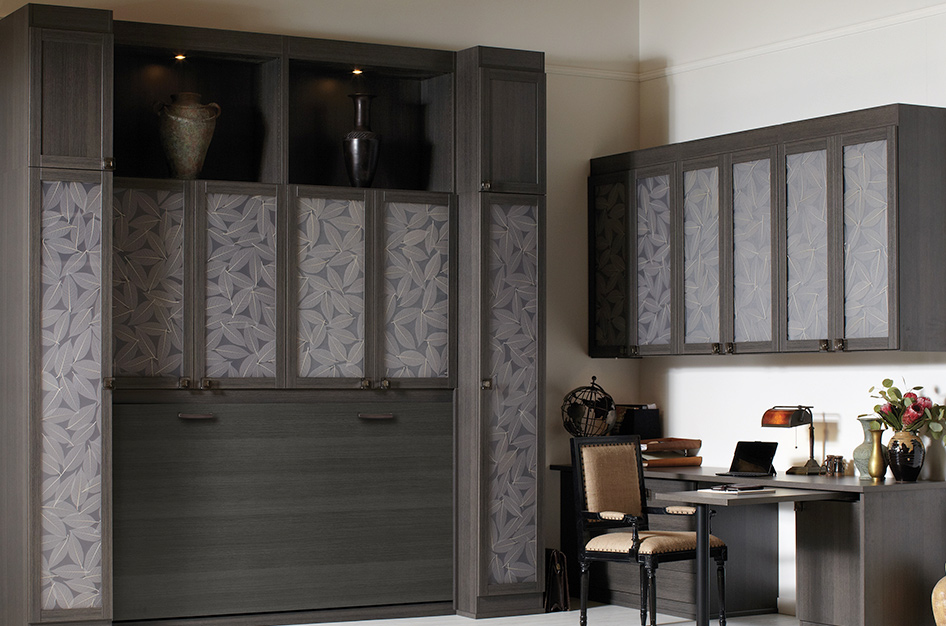 Simon Convertible Murphy Bed, tucked away, with Lago Milano Grey Finish