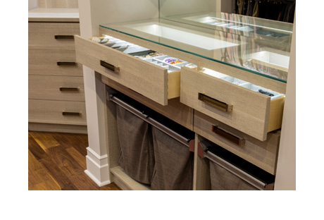 Local Client Story Debra Leb Close Up of Drawers with Glass Inserts