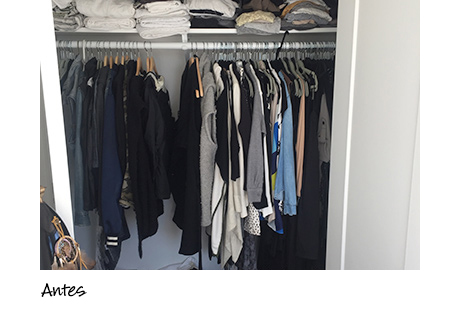 California Closets client Erin Swift's unorganized closet before installation