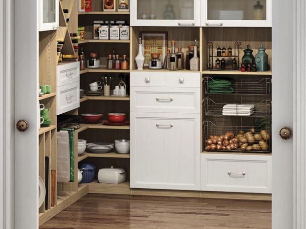California Closets Greater Phoenix: Custom Pantry Storage Solution with Shelves, Drawers and Pullout Racks