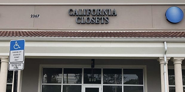 Galleria Showroom Exterior California Closets Southwest Florida, 2018