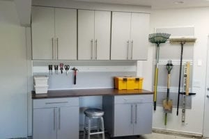 Garage Greatness for Organizer Peter Walsh in Light Gray Finish with Wooden Countertops