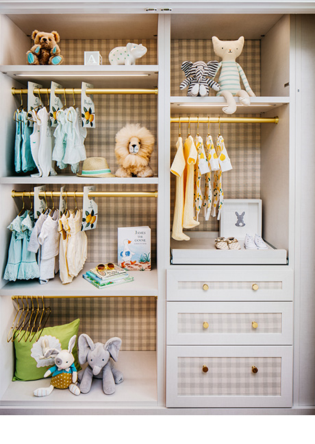 California Closets Dina Bandman Client Story Close Up of Kids Storage Solution