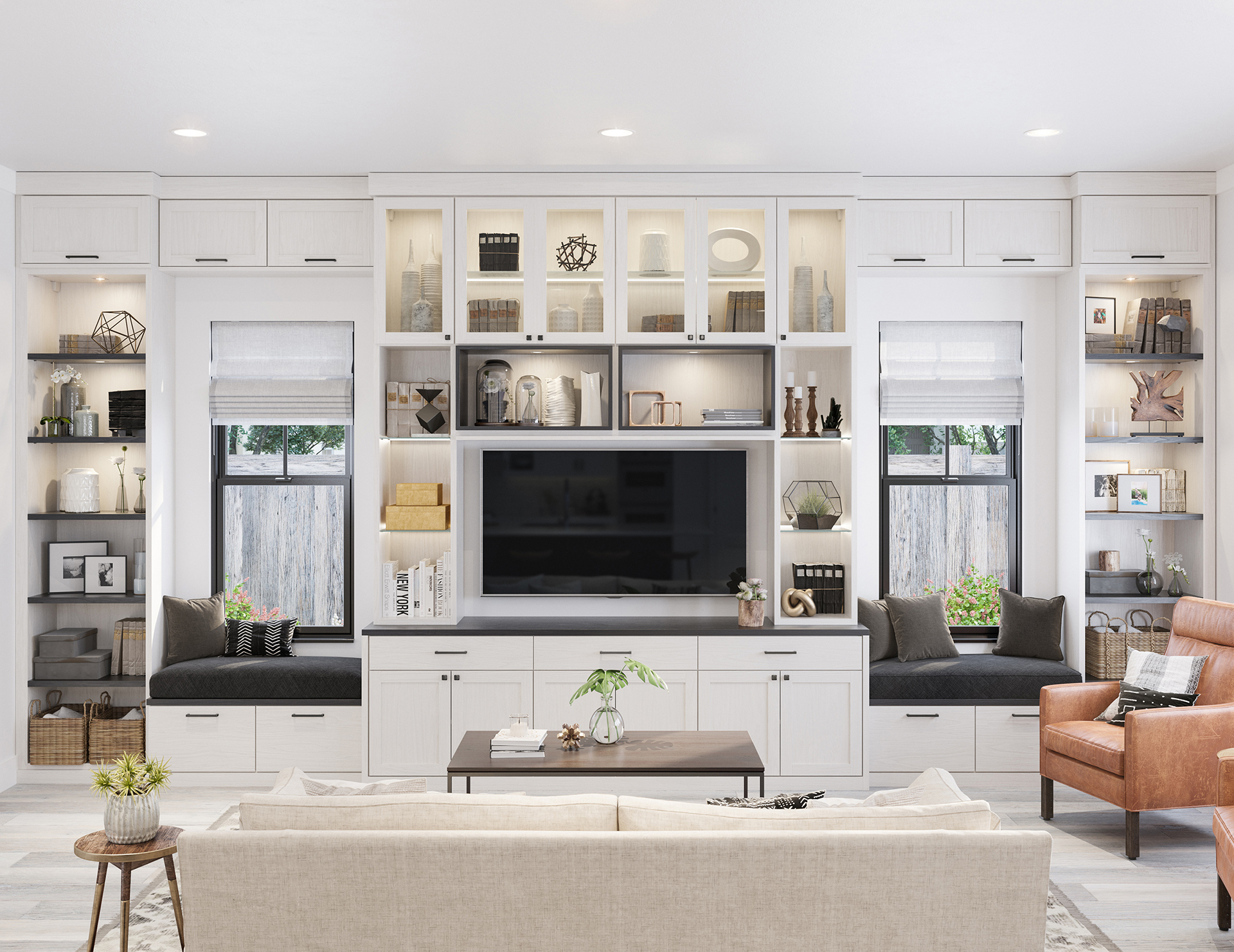 family room storage & cabinets solutions | california closets
