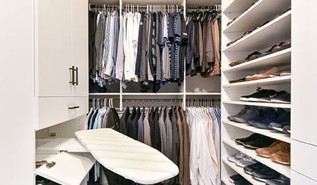Colton Lefevre Client Story Large Walk in Closet with Black Hardware and Shoe storage