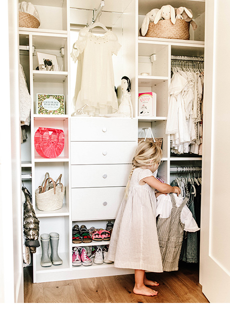 Client Story Samanatha Wennerstrom New Classic White Closet Being Used by Child
