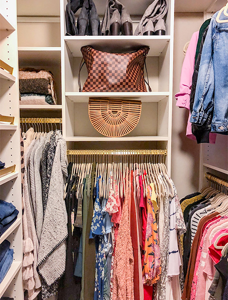 Fully furnished optimized closet for Fashion Blogger Vanessa Krombeen - California Closets Charlotte