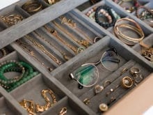 Jewelry organizer insert in California Closet cabinet for Justine Ma