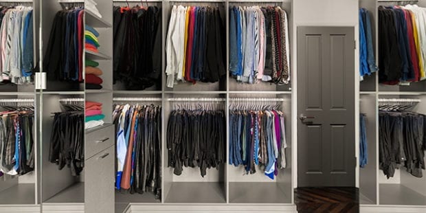 Custom walk-in closet for fashion stylist Brad Goreski