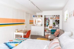 colorful white bedroom | California Closets