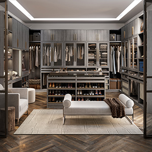 California Closets on X: This highly personalized walk-in closet leaves no  detail undone. Cool white lighting designed to illuminate a special shoe  collection, gold hardware, a safe for keepsakes, and gorgeous @gucci