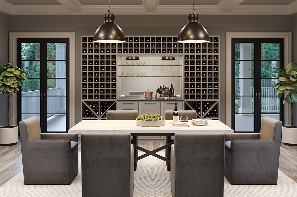 built in kitchen wine bar