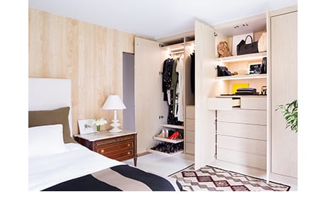 Custom reach-in closet design elements for designer Michelle Adams | California Closets