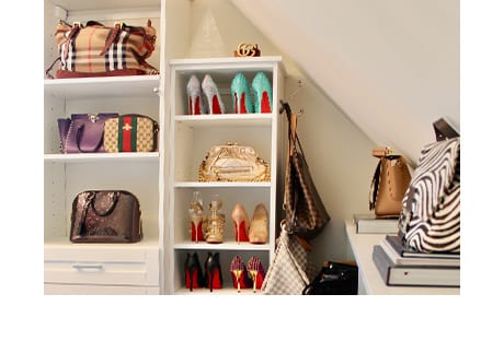 Storage cubbies for shoe storage for blogger LauRen Merola