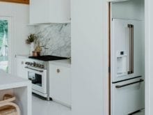 All white coordinating kitchen and pantry for interior designer Sarah Sherman Samuel