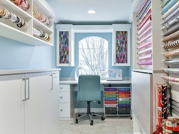 Closet Craft Room - Craft Room Storage Ideas Organization Systems California Closets - Organization is one of the strongest keywords to be thinking about when creating your perfect craft room space.