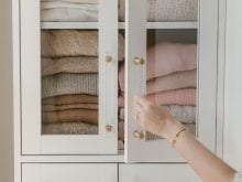 Custom cabinet with towels | California Closets