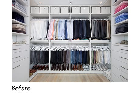 closet with multiple color coats | California Closets 