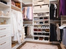 Custom walk-in with a custom shoe rack | California Closets 