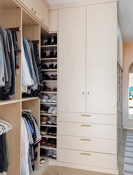 Custom closet with built in shoe rack | California Closets 