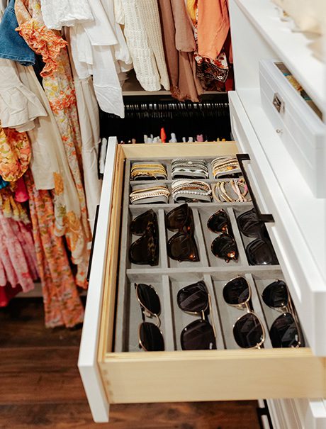 Custom drawer with glasses | California Closets