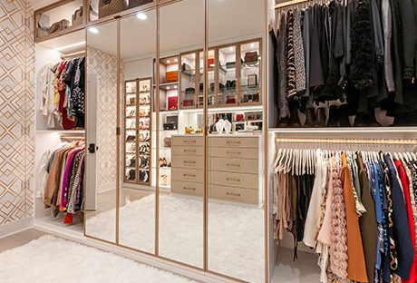 Custom closet with wall mirrors | California Closets
