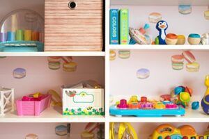 Custom storage shelfs with toys and accessories  | California Closets 