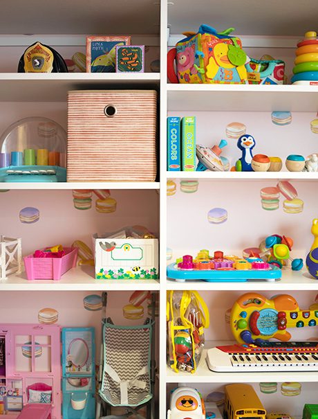 Custom storage shelfs with toys and accessories | California Closets