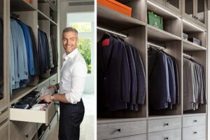 Custom closet with multiple jackets | California Closets