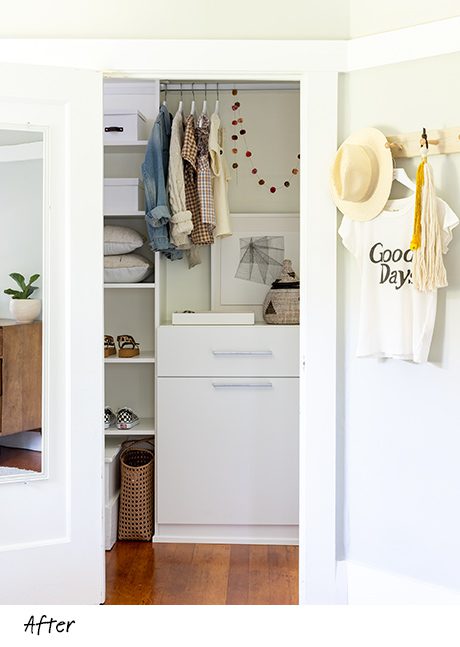 Custom closet with a custom white dresser | California Closets