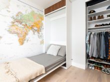 Custom Murphy bed with closet space