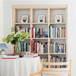 Custom library bookcase and bookshelves in wood grain finish by California Closets Larchmont, New York