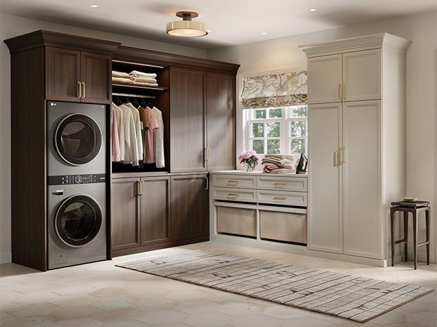 stackable washer and dryer in closet