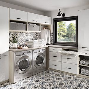 Washer Dryer Cover, Black and White Dot Laundry Room Accessories