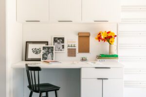 Heather Taylor home office and dedicated craft space designed from a converted garage space by California Closets