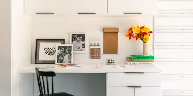 Heather Taylor home office and dedicated craft space designed from a converted garage space by California Closets