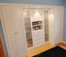 White Wardrobe with Accent Lighting and Eco Resin Doors Thumbnail